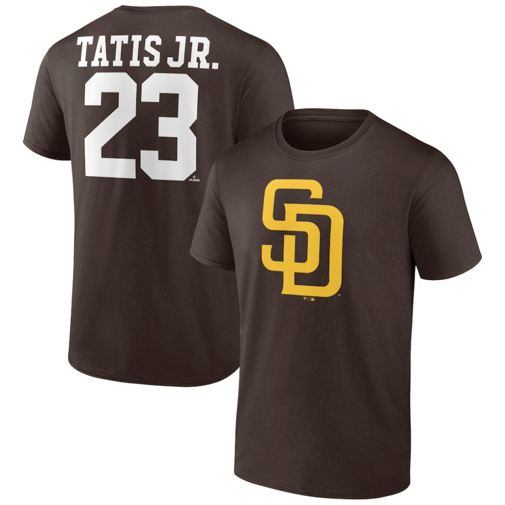 Fernando Tatis Jr. San Diego Padres Player Icon Name & Number T-Shirt - Brown