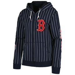 Boston Red Sox Women's Pinstripe Tri-Blend Full-Zip Jacket - Navy | New Era