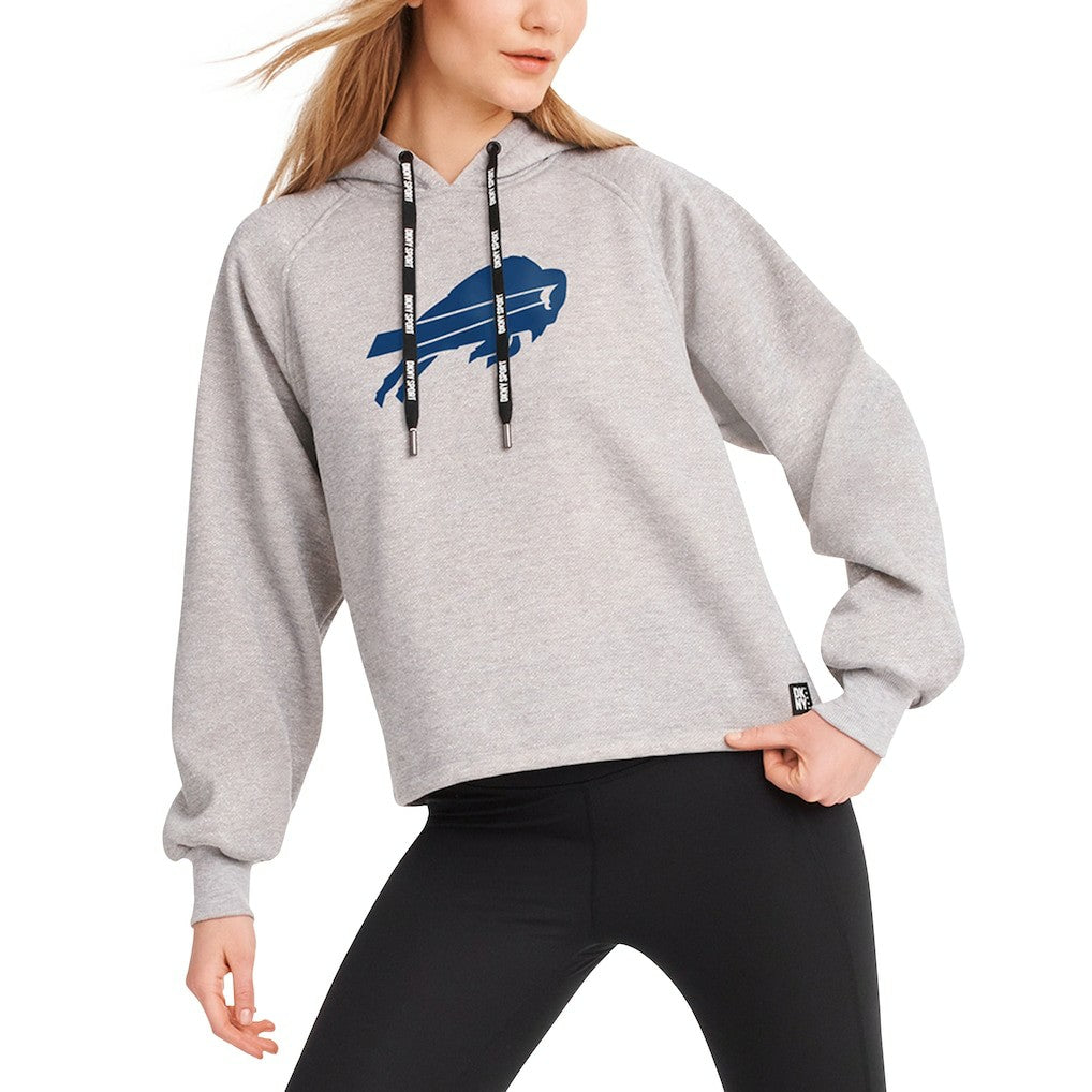 Buffalo Bills DKNY Sport Women's Debbie Dolman Raglan Pullover Hoodie - Heather Gray sale
