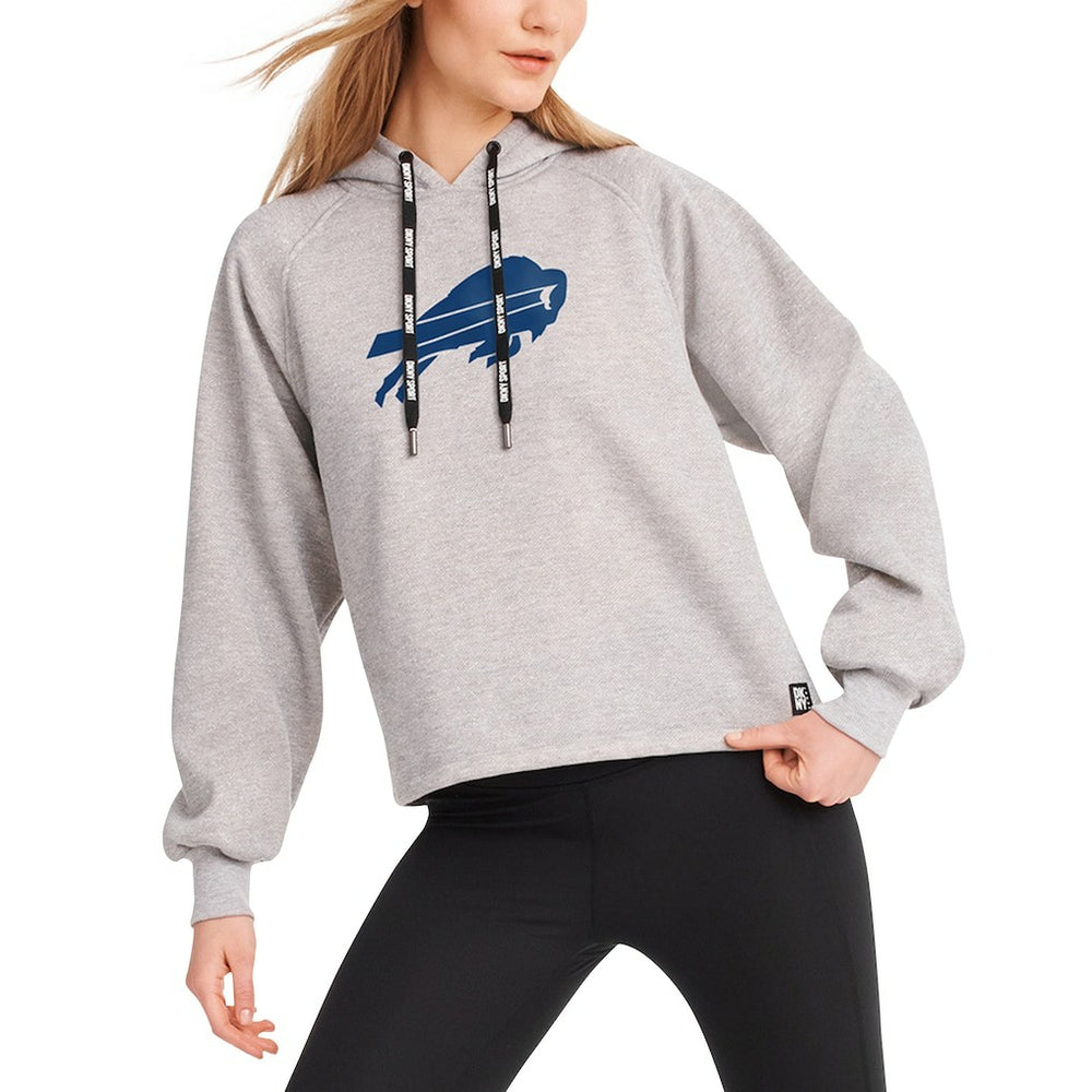 Buffalo Bills DKNY Sport Women's Debbie Dolman Raglan Pullover Hoodie - Heather Gray sale
