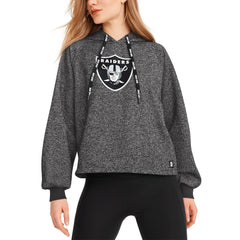 Las Vegas Raiders DKNY Sport Women's Debbie Dolman Raglan Pullover Hoodie - Black sale