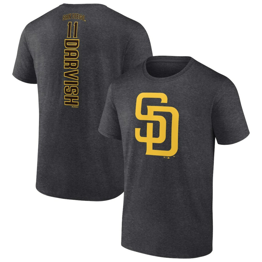 Yu Darvish San Diego Padres Playmaker Name & Number T-Shirt - Charcoal