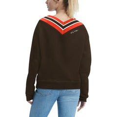 Cleveland Browns Tommy Hilfiger Women's Heidi Raglan V-Neck Sweater - Brown sale