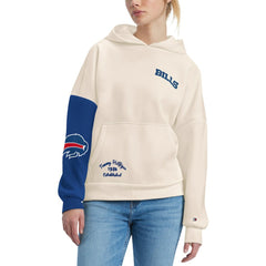 Buffalo Bills Tommy Hilfiger Women's Harriet Pullover Hoodie - Cream/Royal on sale