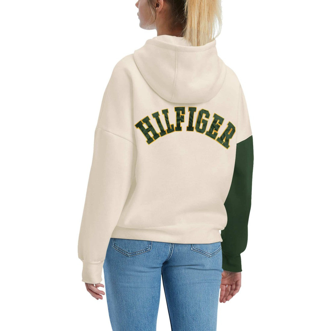 Green Bay Packers Tommy Hilfiger Women's Harriet Pullover Hoodie - Cream/Green outlet