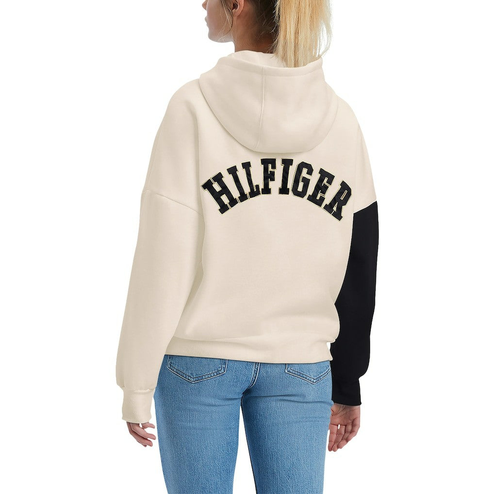New Orleans Saints Tommy Hilfiger Women's Harriet Pullover Hoodie - Cream/Black discount