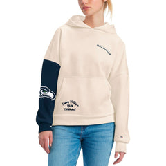 Seattle Seahawks Tommy Hilfiger Women's Harriet Pullover Hoodie - Cream/Navy sale