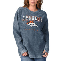 Denver Broncos G-III 4Her by Carl Banks Women's Comfy Cord Pullover Sweatshirt - Navy on sale