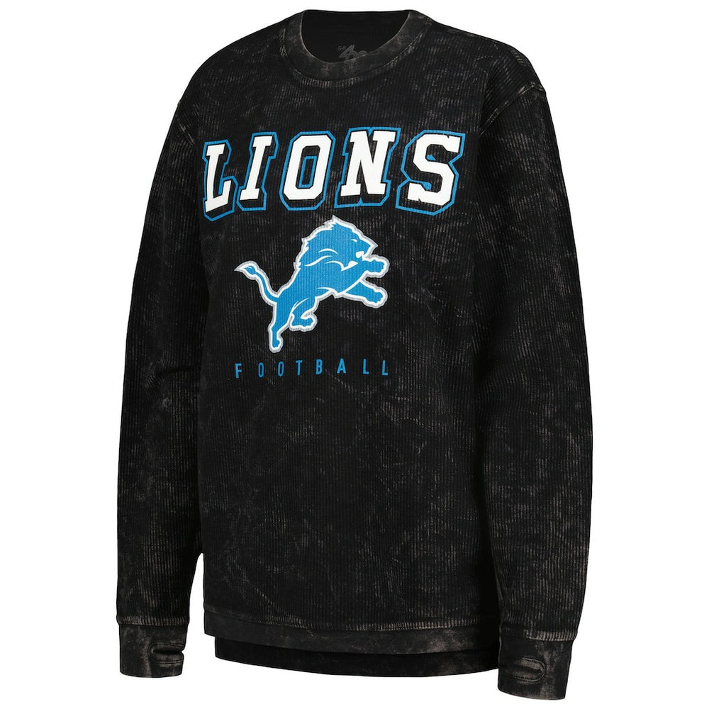 Detroit Lions G-III 4Her by Carl Banks Women's Comfy Cord Pullover Sweatshirt - Black on sale