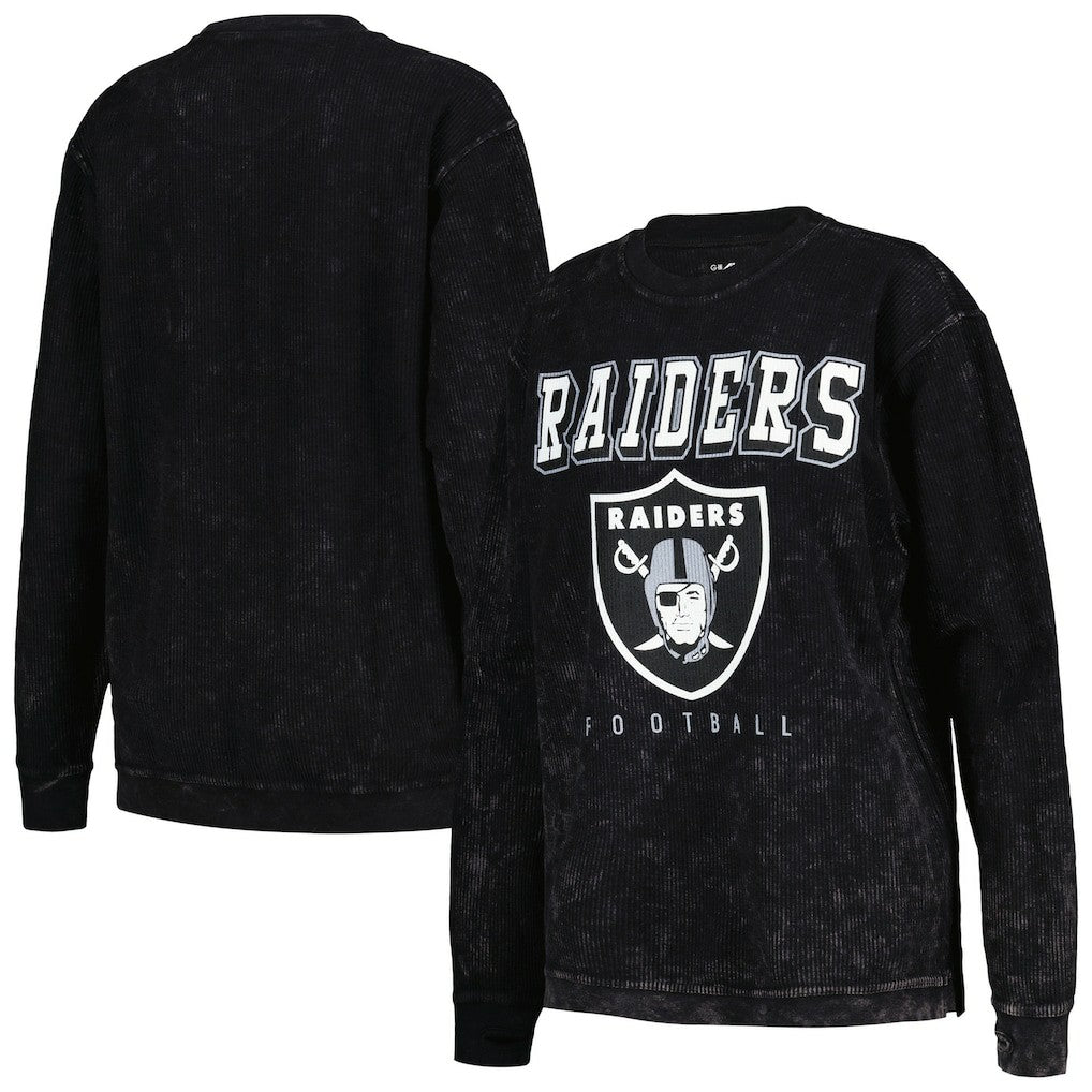Las Vegas Raiders G-III 4Her by Carl Banks Women's Comfy Cord Pullover Sweatshirt - Black for sale
