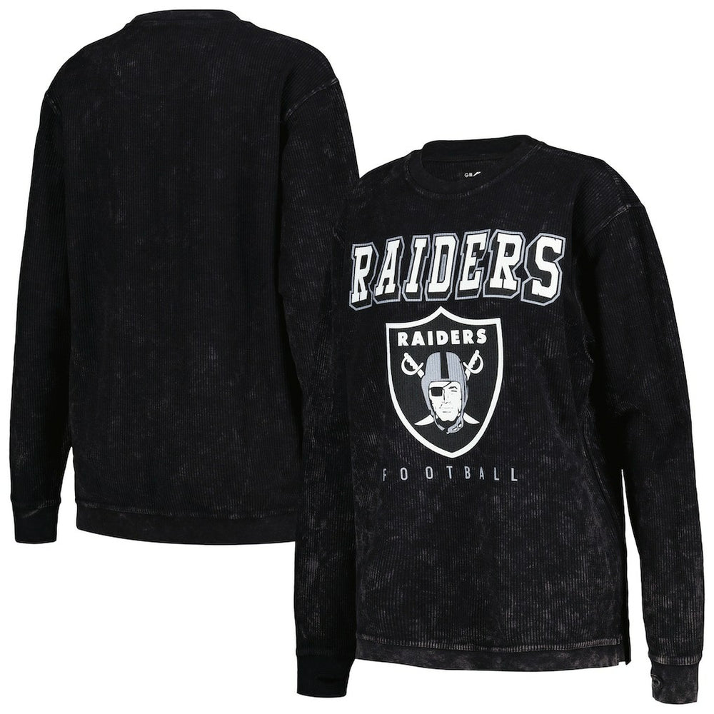 Las Vegas Raiders G-III 4Her by Carl Banks Women's Comfy Cord Pullover Sweatshirt - Black for sale