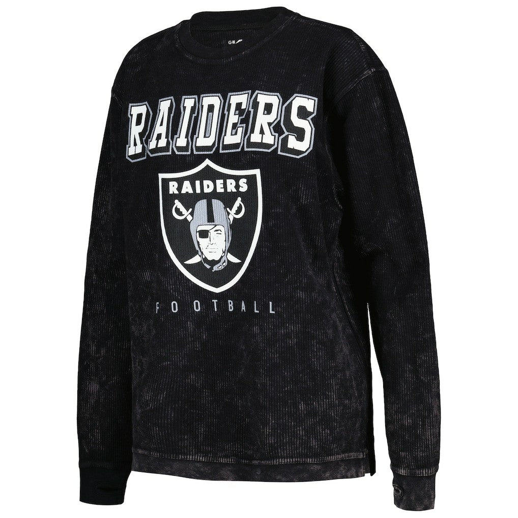 Las Vegas Raiders G-III 4Her by Carl Banks Women's Comfy Cord Pullover Sweatshirt - Black for sale