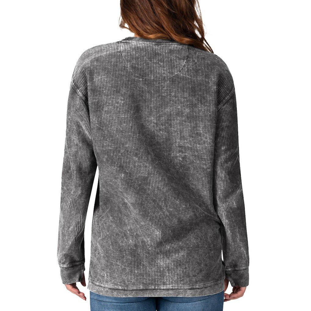 Las Vegas Raiders G-III 4Her by Carl Banks Women's Comfy Cord Pullover Sweatshirt - Black for sale