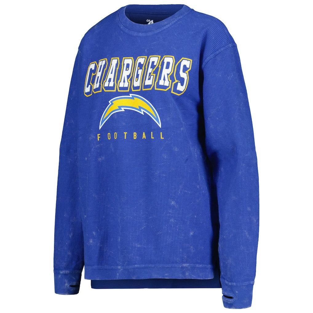 Los Angeles Chargers G-III 4Her by Carl Banks Women's Comfy Cord Pullover Sweatshirt - Powder Blue discount