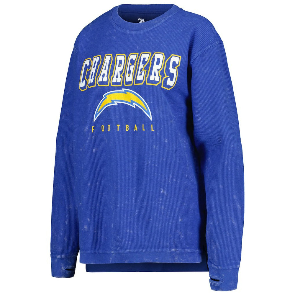 Los Angeles Chargers G-III 4Her by Carl Banks Women's Comfy Cord Pullover Sweatshirt - Powder Blue discount