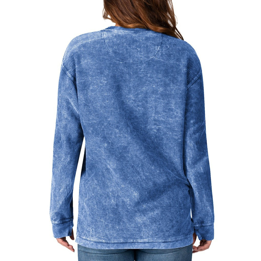 Los Angeles Chargers G-III 4Her by Carl Banks Women's Comfy Cord Pullover Sweatshirt - Powder Blue discount