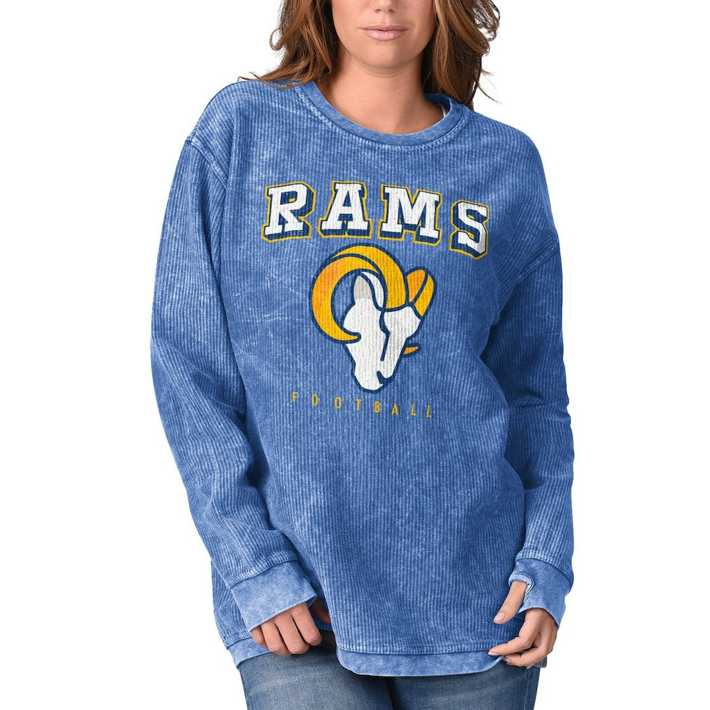 Los Angeles Rams G-III 4Her by Carl Banks Women's Comfy Cord Pullover Sweatshirt - Royal online