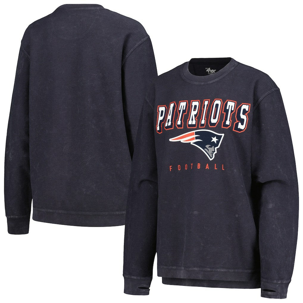 New England Patriots G-III 4Her by Carl Banks Women's Comfy Cord Pullover Sweatshirt - Navy on sale