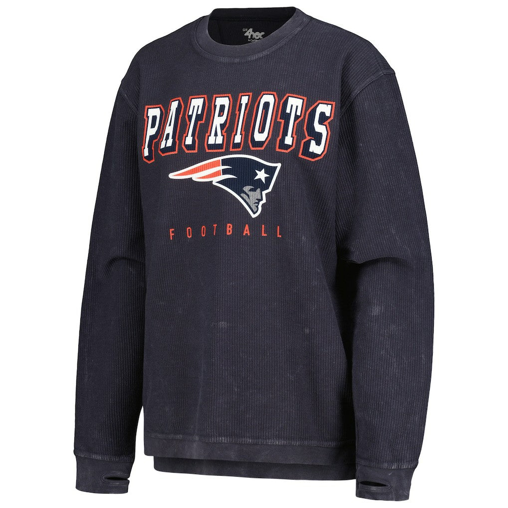 New England Patriots G-III 4Her by Carl Banks Women's Comfy Cord Pullover Sweatshirt - Navy on sale