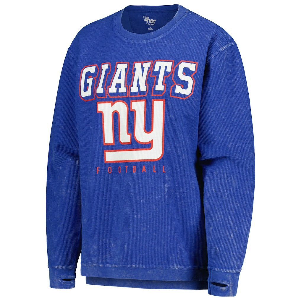New York Giants G-III 4Her by Carl Banks Women's Comfy Cord Pullover Sweatshirt - Royal outlet