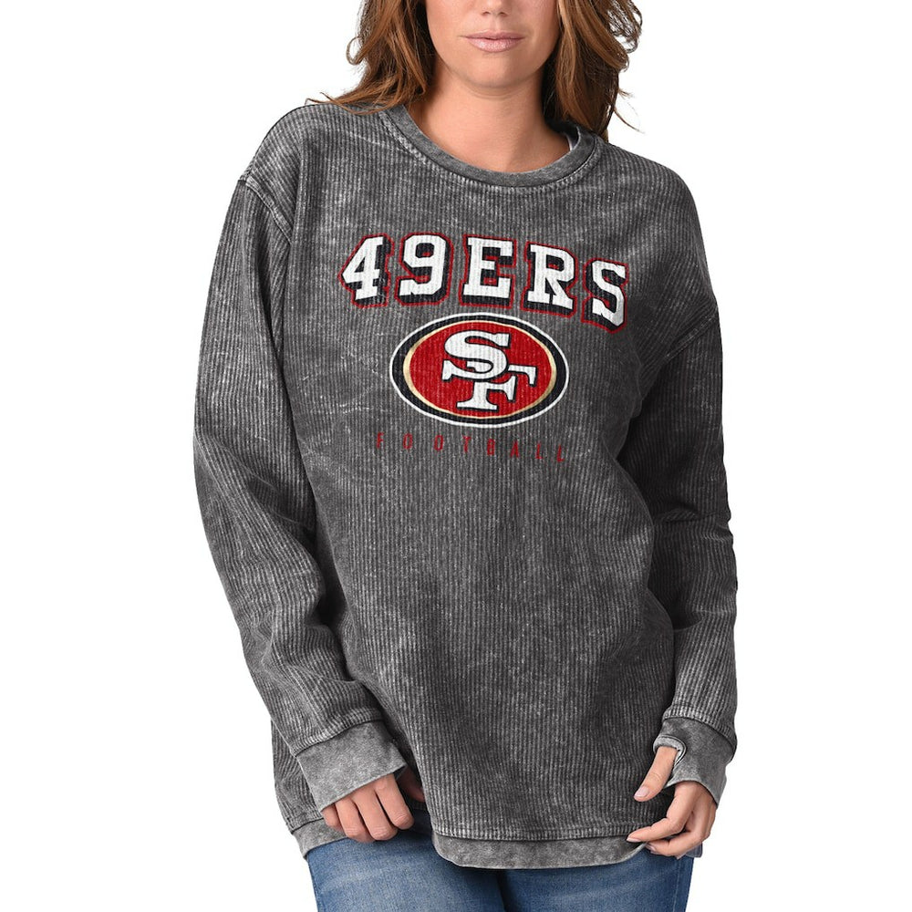 San Francisco 49ers G-III 4Her by Carl Banks Women's Comfy Cord Pullover Sweatshirt - Black cheap