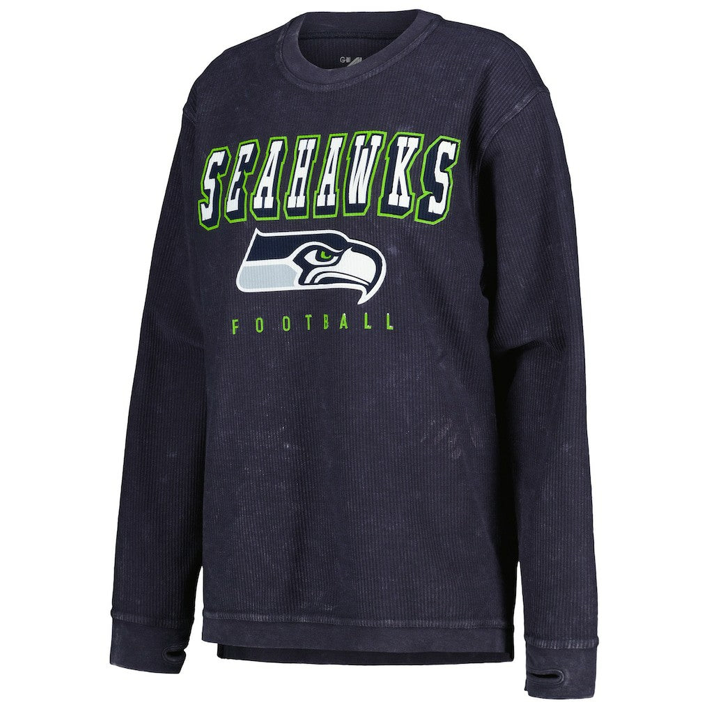 Seattle Seahawks G-III 4Her by Carl Banks Women's Comfy Cord Pullover Sweatshirt - College Navy online