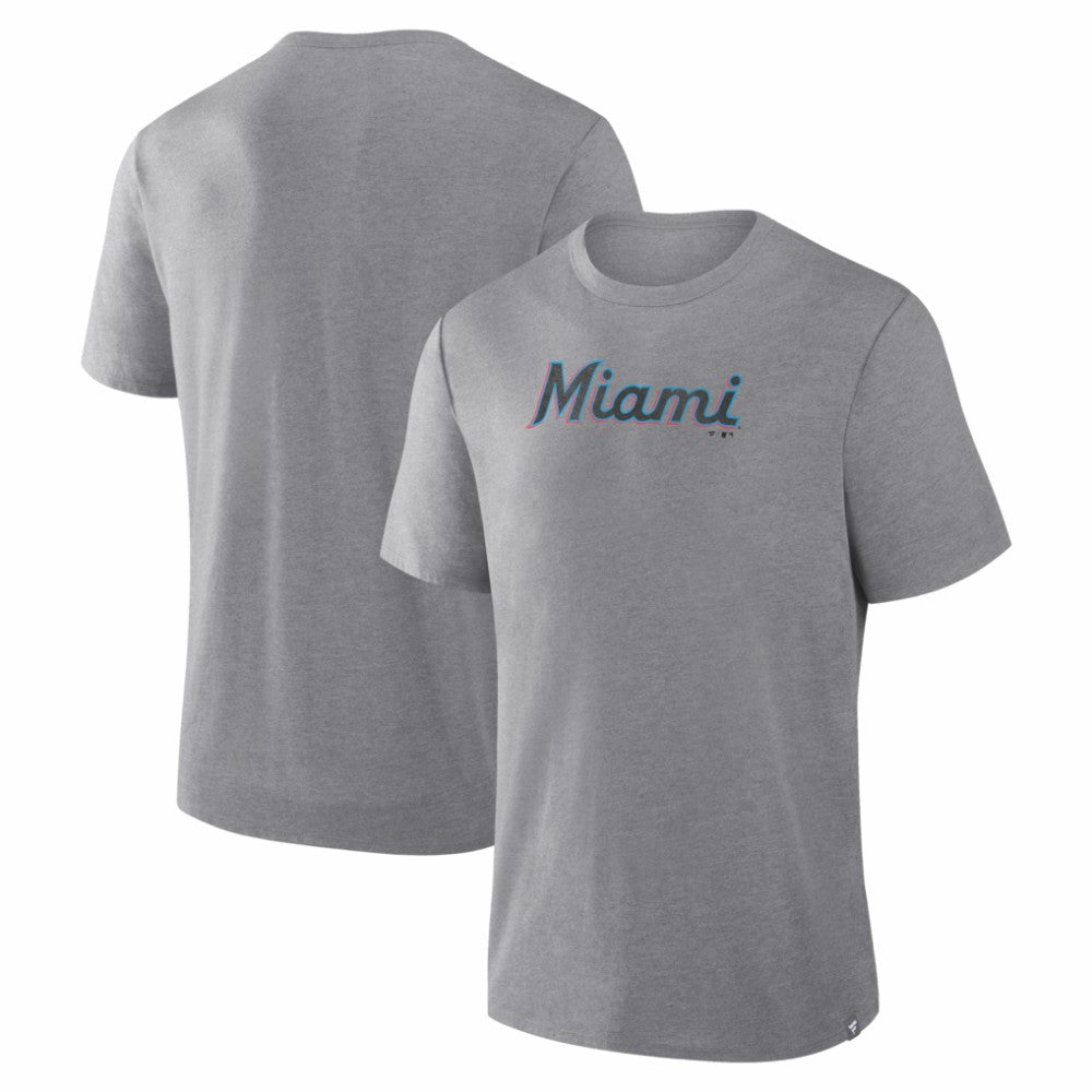 Miami Marlins Play Tribute Tri-Blend T-Shirt - Heather Gray