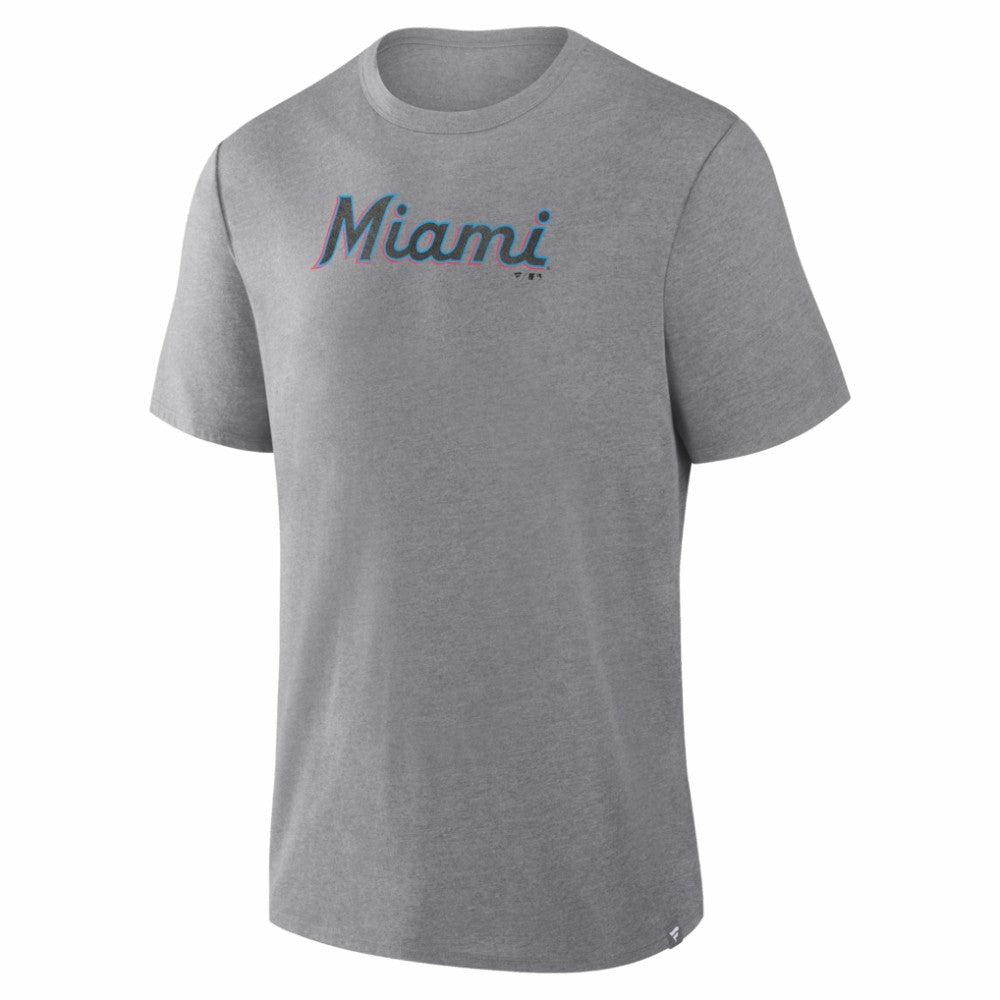 Miami Marlins Play Tribute Tri-Blend T-Shirt - Heather Gray