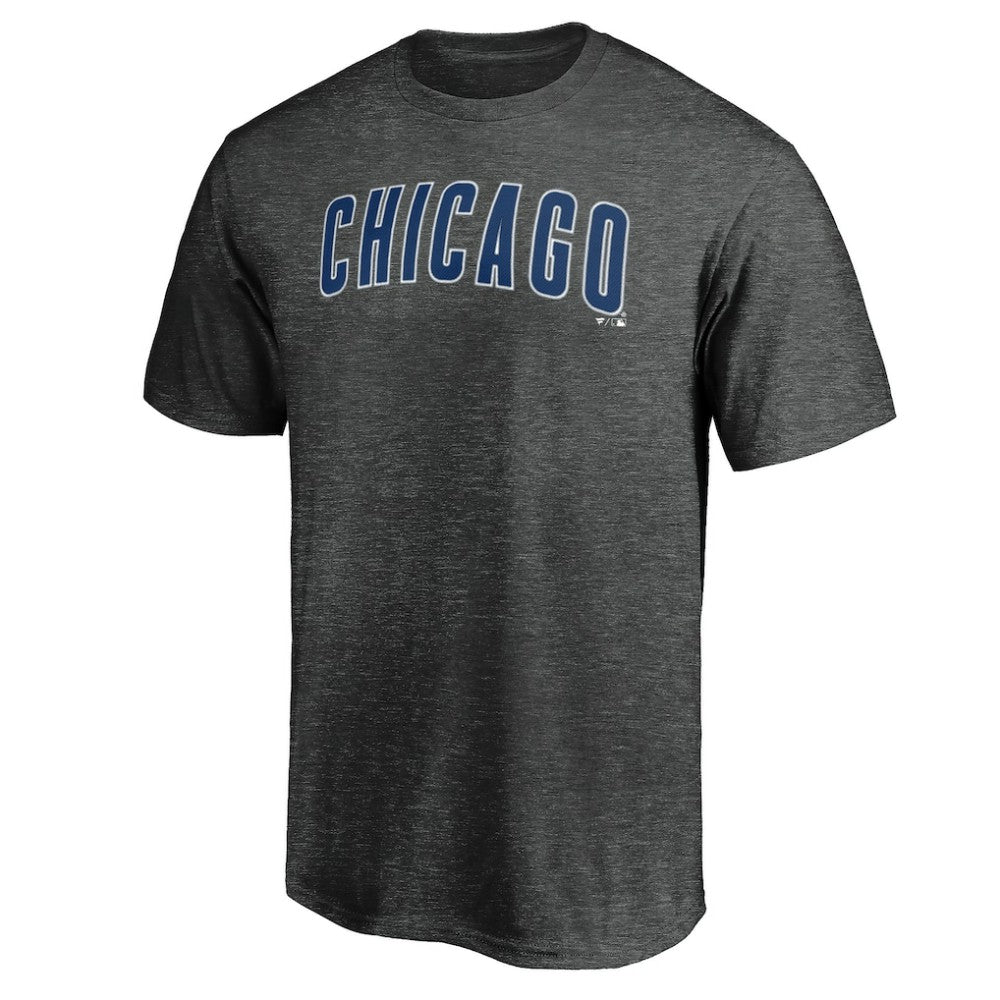 Chicago Cubs Official Wordmark T-Shirt - Charcoal