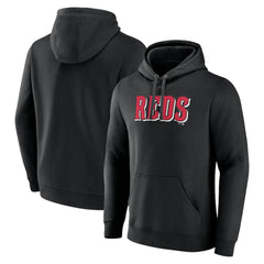 Cincinnati Reds Official Wordmark Pullover Hoodie - Black