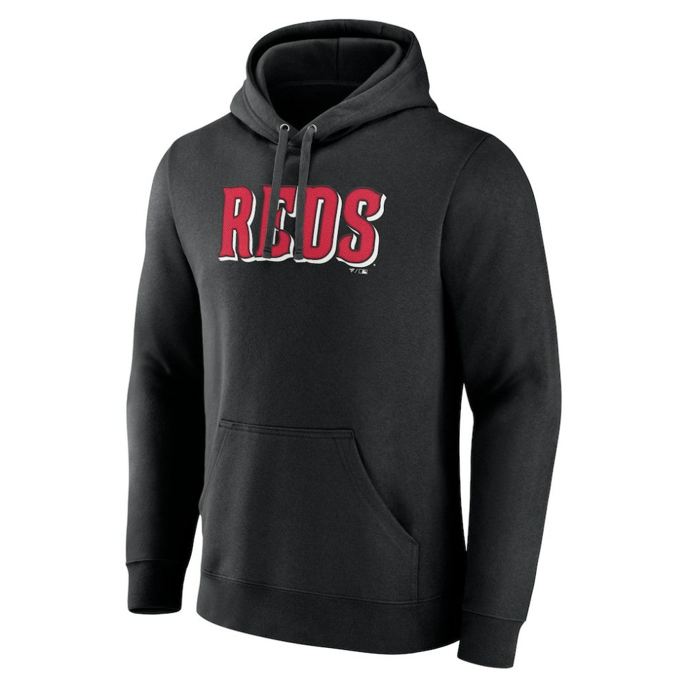 Cincinnati Reds Official Wordmark Pullover Hoodie - Black
