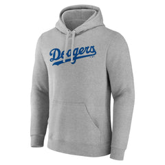 Los Angeles Dodgers Official Wordmark Pullover Hoodie - Heather Gray