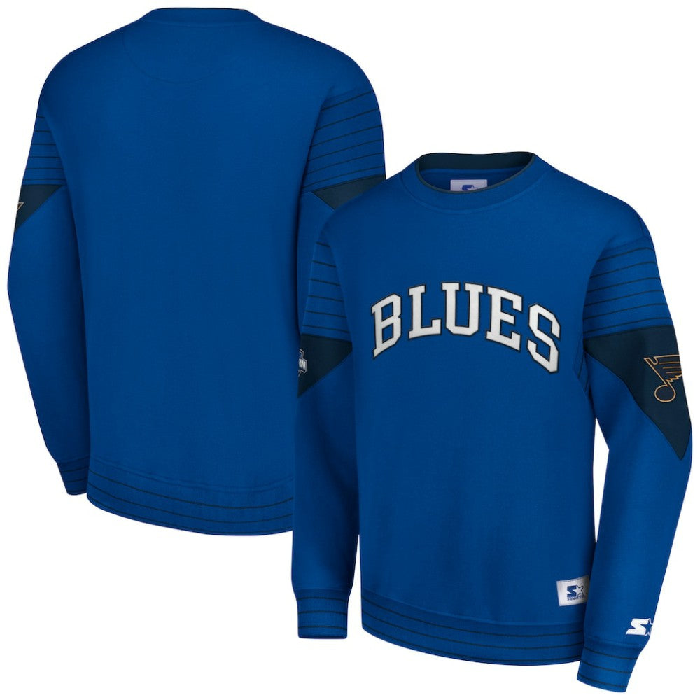St. Louis Blues Starter Faceoff Pullover Sweatshirt Blue