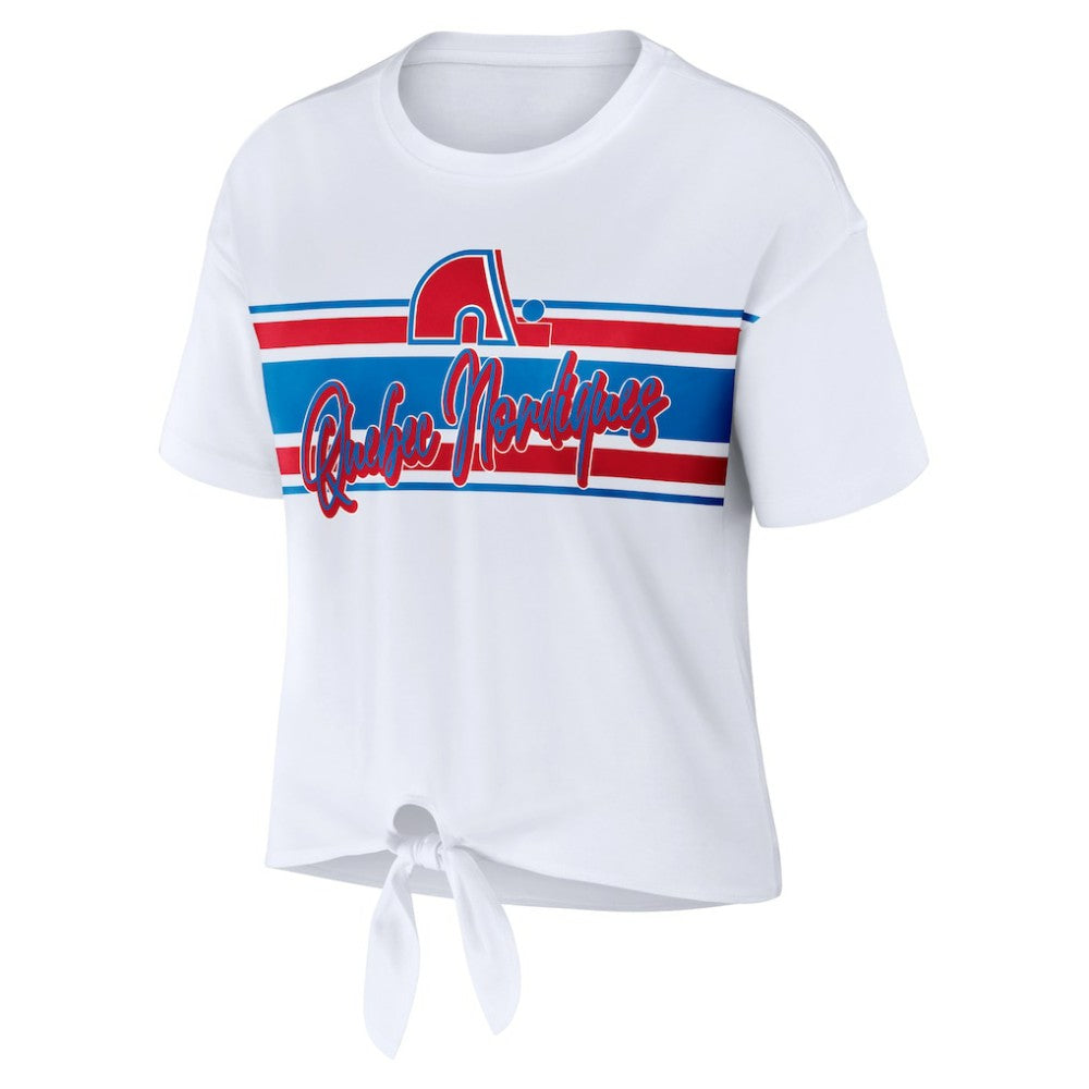Colorado Avalanche WEAR by Erin Andrews Women's Front Knot T-Shirt White