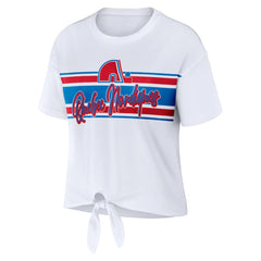 Colorado Avalanche WEAR by Erin Andrews Women's Front Knot T-Shirt White
