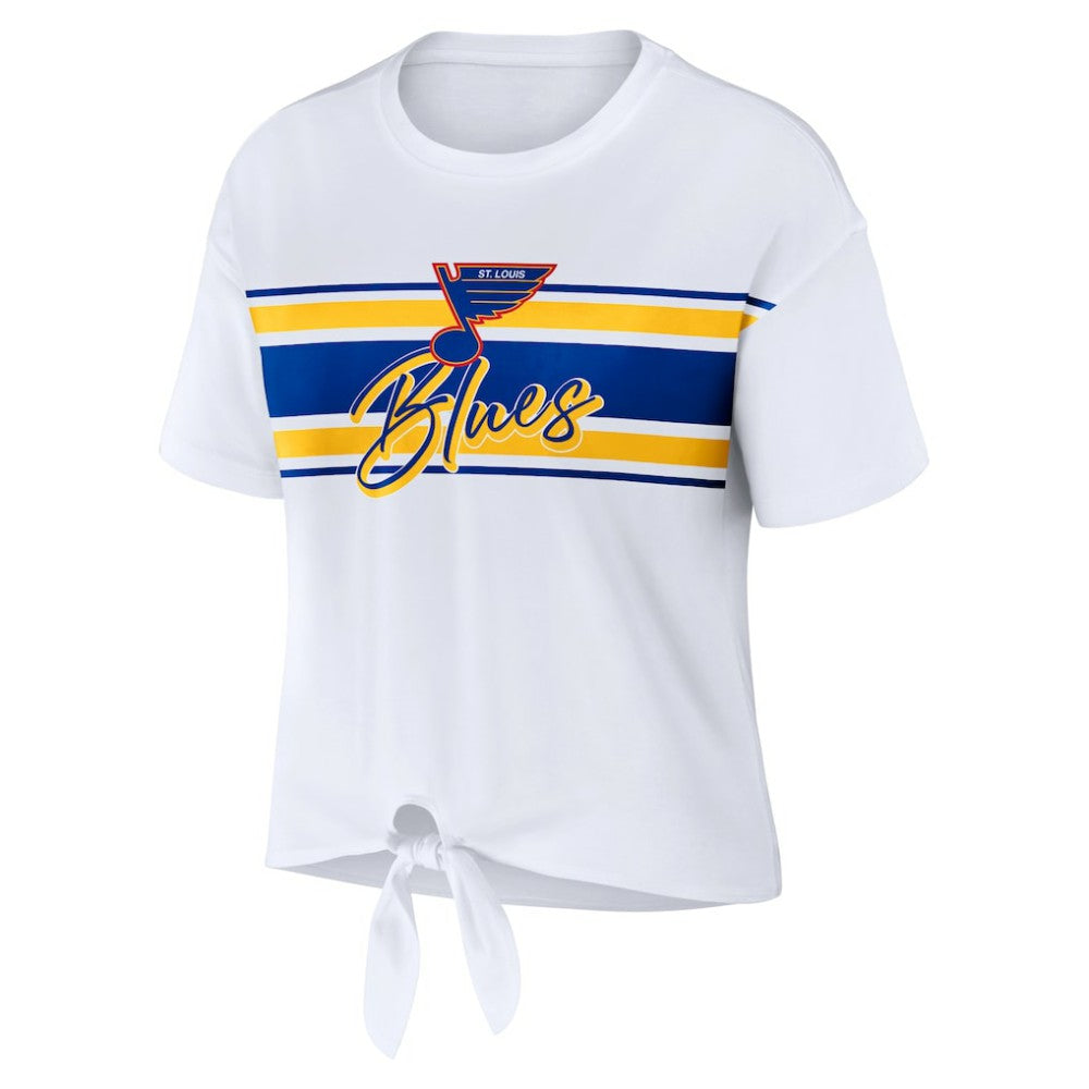 St. Louis Blues WEAR by Erin Andrews Women's Front Knot T-Shirt White