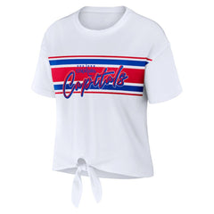 Washington Capitals WEAR by Erin Andrews Women's Front Knot T-Shirt White