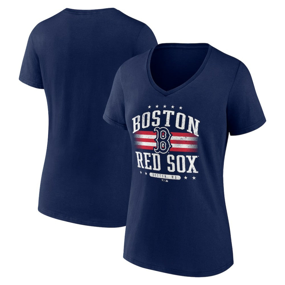 Boston Red Sox Women's Americana Team V-Neck T-Shirt - Navy