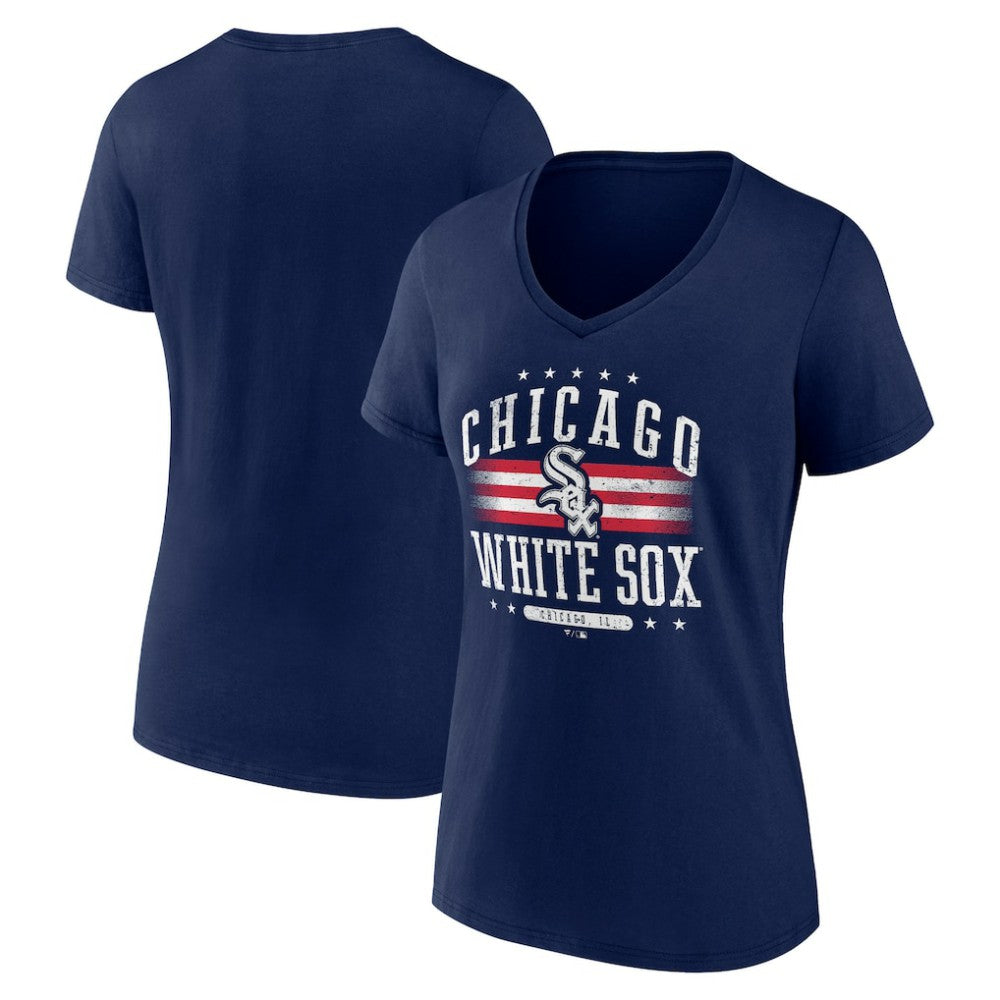 Chicago White Sox Women's Americana Team V-Neck T-Shirt - Navy