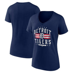 Detroit Tigers Women's Americana Team V-Neck T-Shirt - Navy