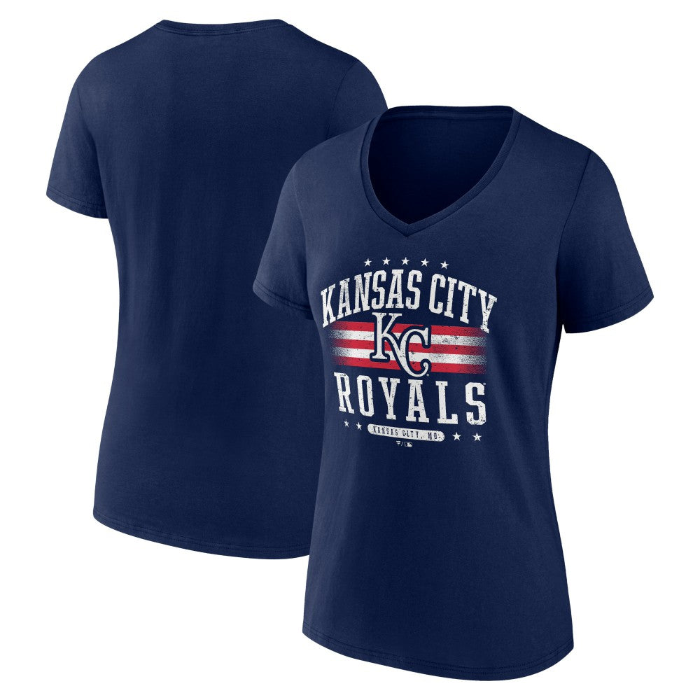 Kansas City Royals Women's Americana Team V-Neck T-Shirt - Navy