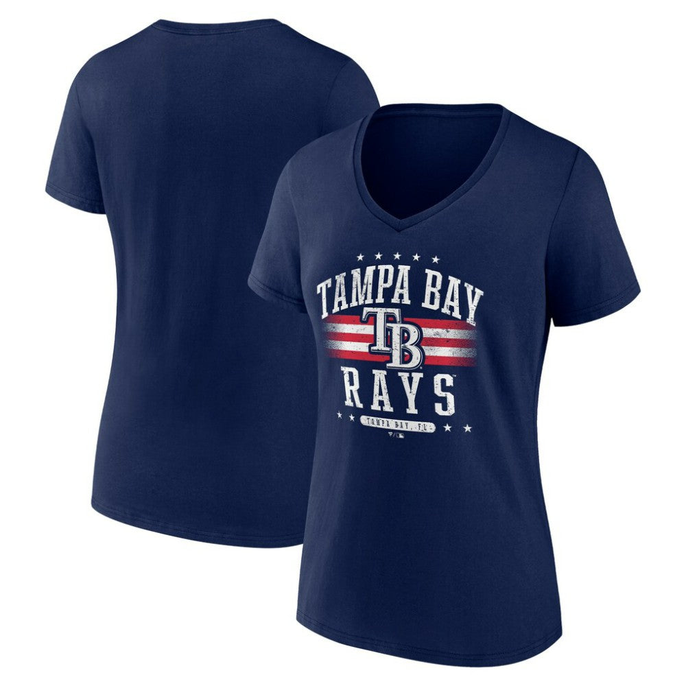Tampa Bay Rays Women's Americana Team V-Neck T-Shirt - Navy