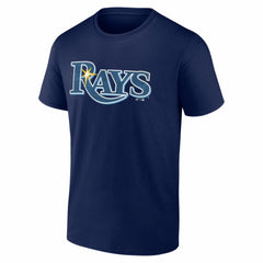 Tampa Bay Rays Logo Athletic Wordmark T-Shirt - Navy