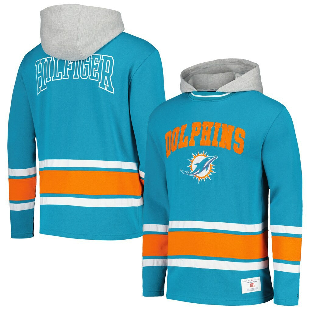 Miami Dolphins Tommy Hilfiger Ivan Fashion Pullover Hoodie - Aqua for sale