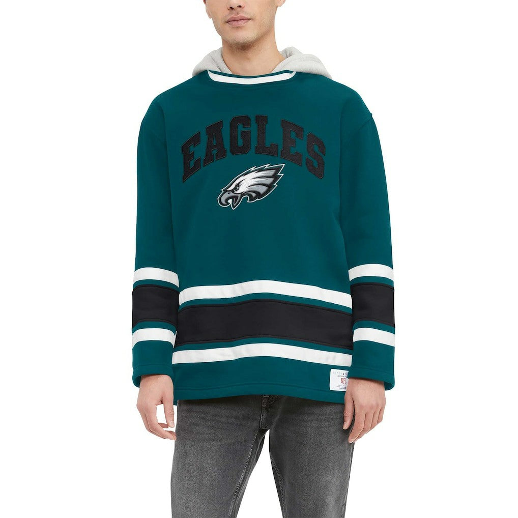 Philadelphia Eagles Tommy Hilfiger Ivan Fashion Pullover Hoodie - Midnight Green cheap