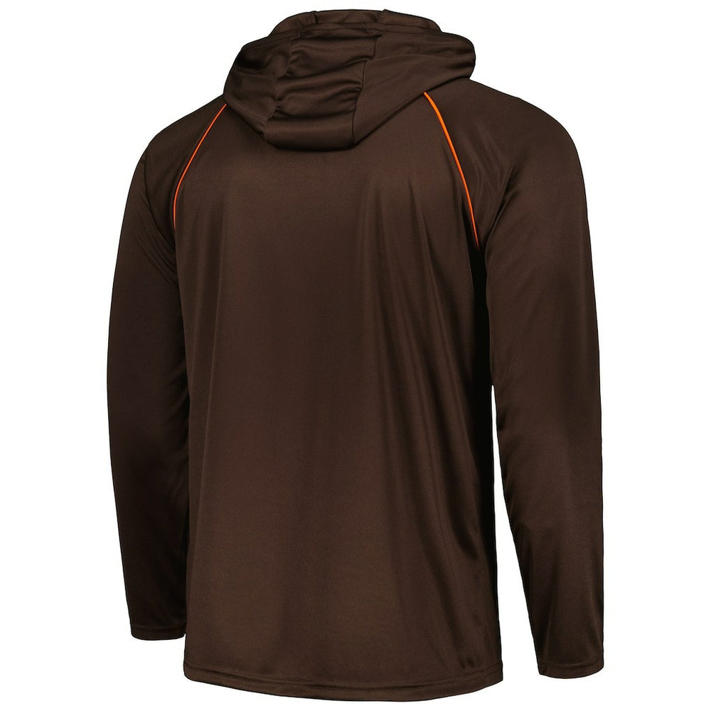 Cleveland Browns Starter Gridiron Classics Throwback Raglan Long Sleeve Hooded T-Shirt - Brown outlet