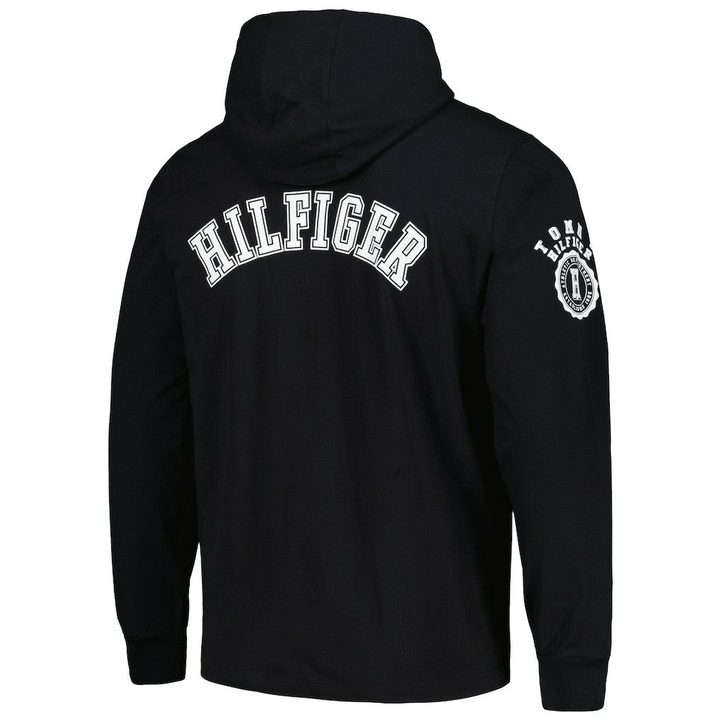 Las Vegas Raiders Tommy Hilfiger Morgan Long Sleeve Hoodie T-Shirt - Black on sale