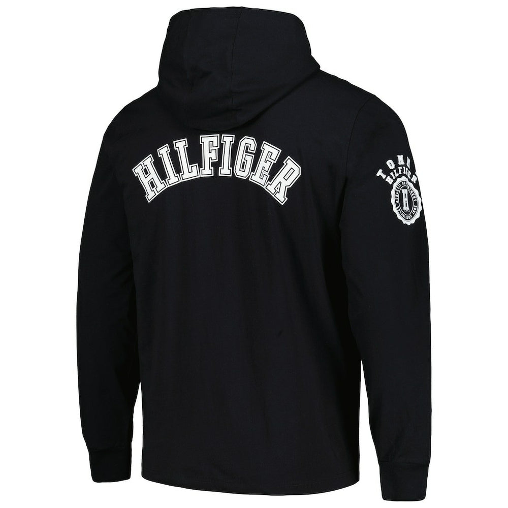 Las Vegas Raiders Tommy Hilfiger Morgan Long Sleeve Hoodie T-Shirt - Black on sale