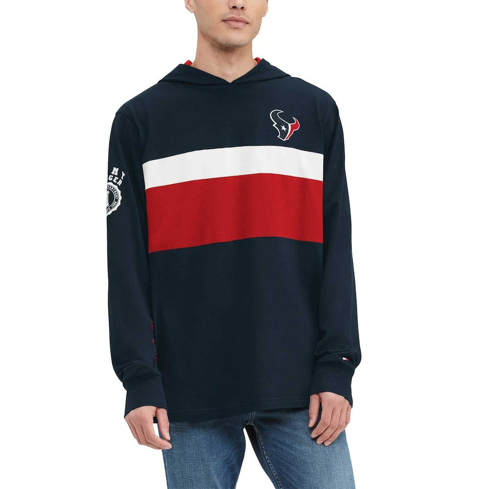 Houston Texans Tommy Hilfiger Morgan Long Sleeve Hoodie T-Shirt - Navy discount