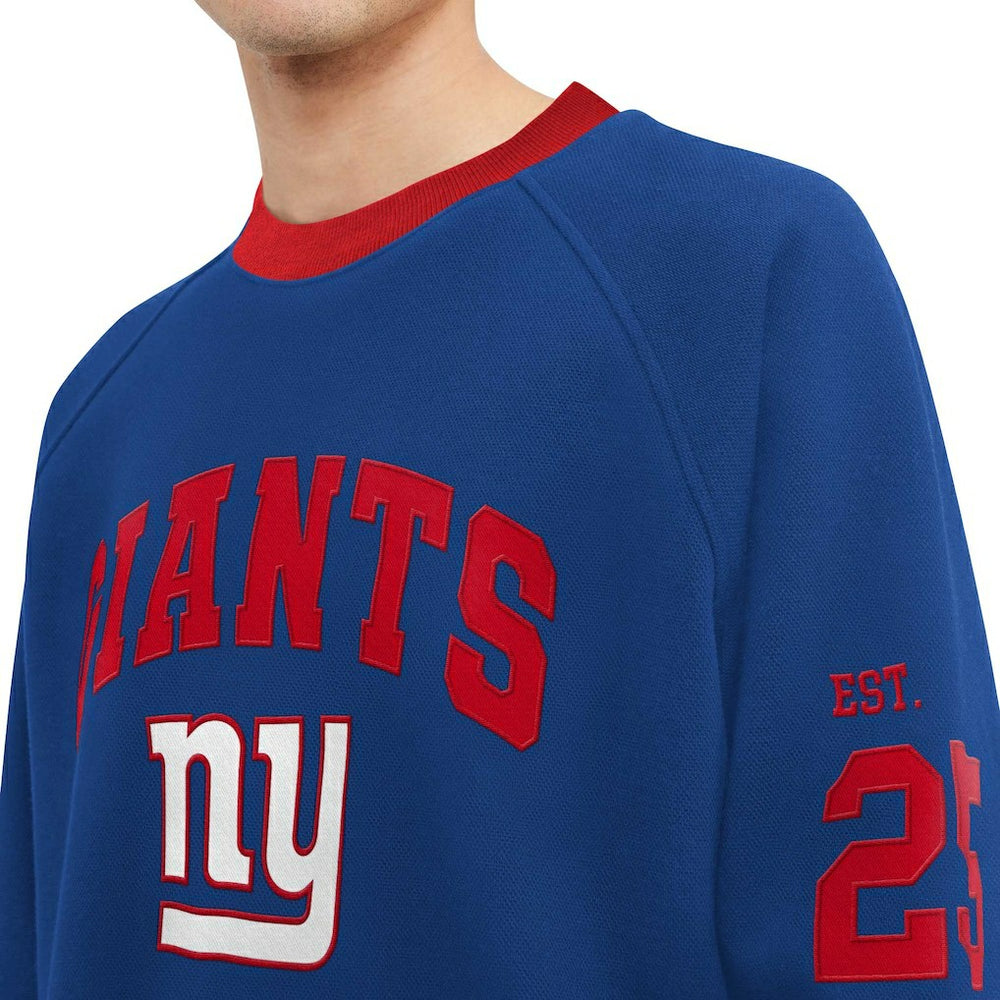 New York Giants Tommy Hilfiger Reese Raglan Tri-Blend Pullover Sweatshirt - Royal sale